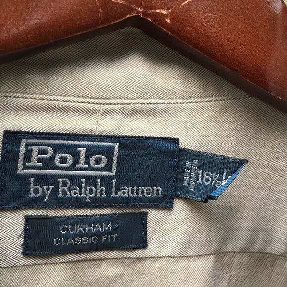 POLO RALPH LAUREN 16.5 “ Curhan Classic Fit Pewter Button Down Shirt - Picture 3 of 13